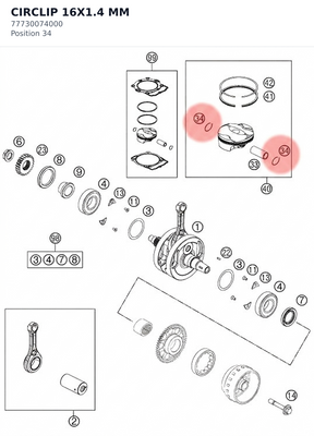 Diagram preview: CIRCLIP 16X1.4 MM (77730074000)
