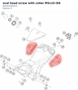 Diagram preview: oval head screw with collar M5x10 ISK (A65303005012)