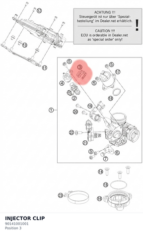 Diagram preview: INJECTOR CLIP (90141001001)