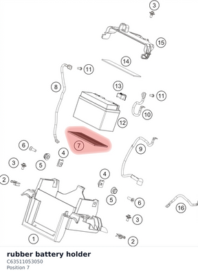 Diagram preview: rubber battery holder (C63511053050)