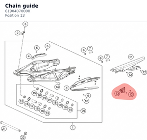 Diagram preview: Chain guide (61904070000)
