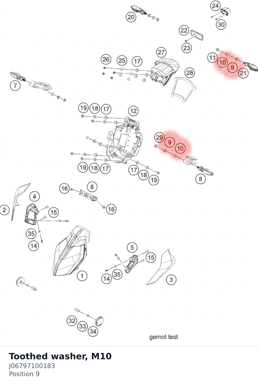 Diagram preview: Toothed washer, M10 (J06797100183)