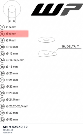 Diagram preview: SHIM 6X9X0,30 (40540449)