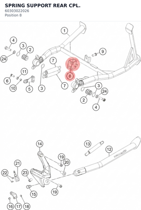 Diagram preview: SPRING SUPPORT REAR  CPL. (60303022026)