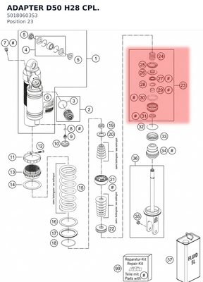 Diagram preview: ADAPTER D50 H28 CPL. (50180603S3)