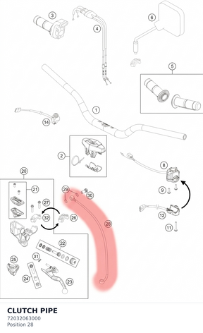 Diagram preview: CLUTCH PIPE (72032063000)