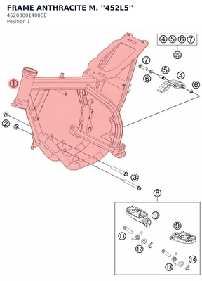 Diagram preview: FRAME ANTHRACITE M. ''452L5'' (45203001400BE)
