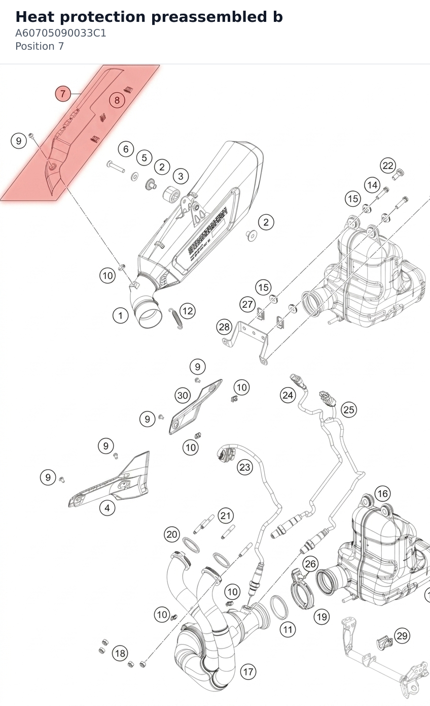 Diagram preview: Heat protection preassembled b (A60705090033C1)