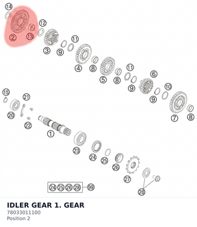 Diagram preview: IDLER GEAR 1. GEAR (78033011100)