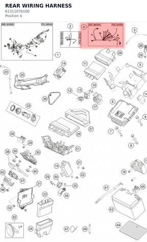 Diagram preview: REAR WIRING HARNESS (61311076100)
