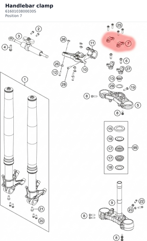 Diagram preview: Handlebar clamp (6160103800030S)