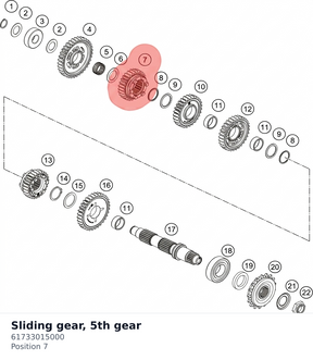 Diagram preview: Sliding gear, 5th gear (61733015000)