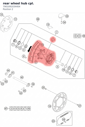 Diagram preview: rear wheel hub cpl. (7901091034404)
