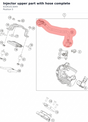 Diagram preview: Injector upper part with hose complete (93341013044)