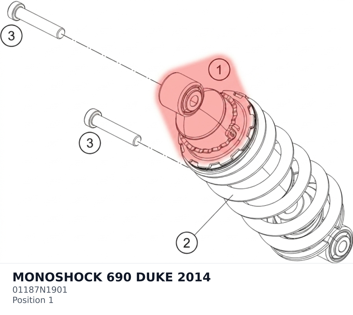 Diagram preview: MONOSHOCK 690 DUKE        2014 (01187N1901)