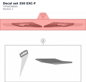 Diagram preview: Decal set 350 EXC-F (79708198005)