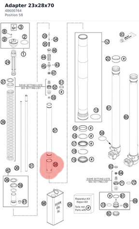 Diagram preview: Adapter 23x28x70 (48600764)