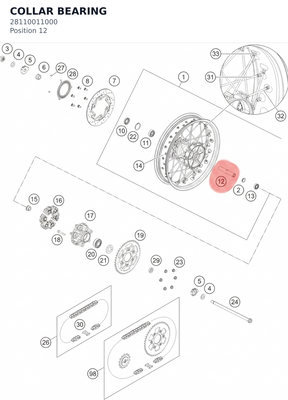 Diagram preview: COLLAR BEARING (28110011000)
