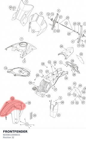 Diagram preview: FRONTFENDER (6030811000033)