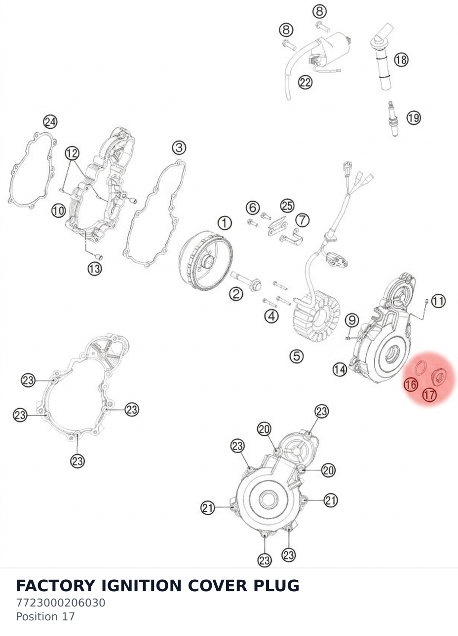 Diagram preview: FACTORY IGNITION COVER PLUG (7723000206030)