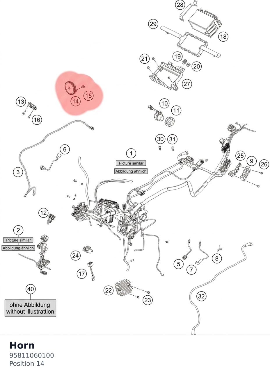 Diagram preview: Horn (95811060100)