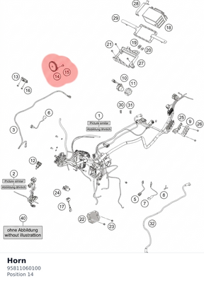 Diagram preview: Horn (95811060100)