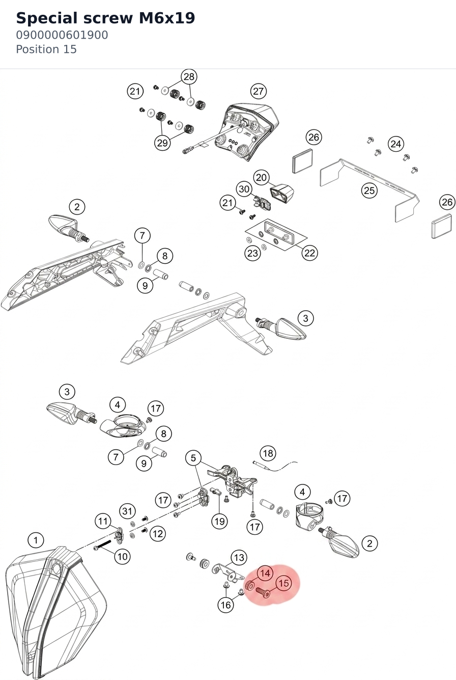 Diagram preview: Special screw M6x19 (0900000601900)