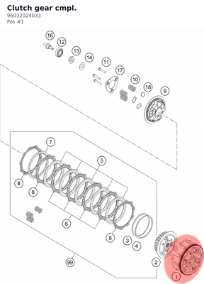 Diagram preview: Clutch gear cmpl. (96032024033)