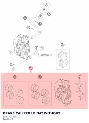 Diagram preview: BRAKE CALIPER LE.NAT.WITHOUT (6251301510101)
