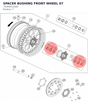 Diagram preview: SPACER BUSHING FRONT WHEEL 07 (75009012000)