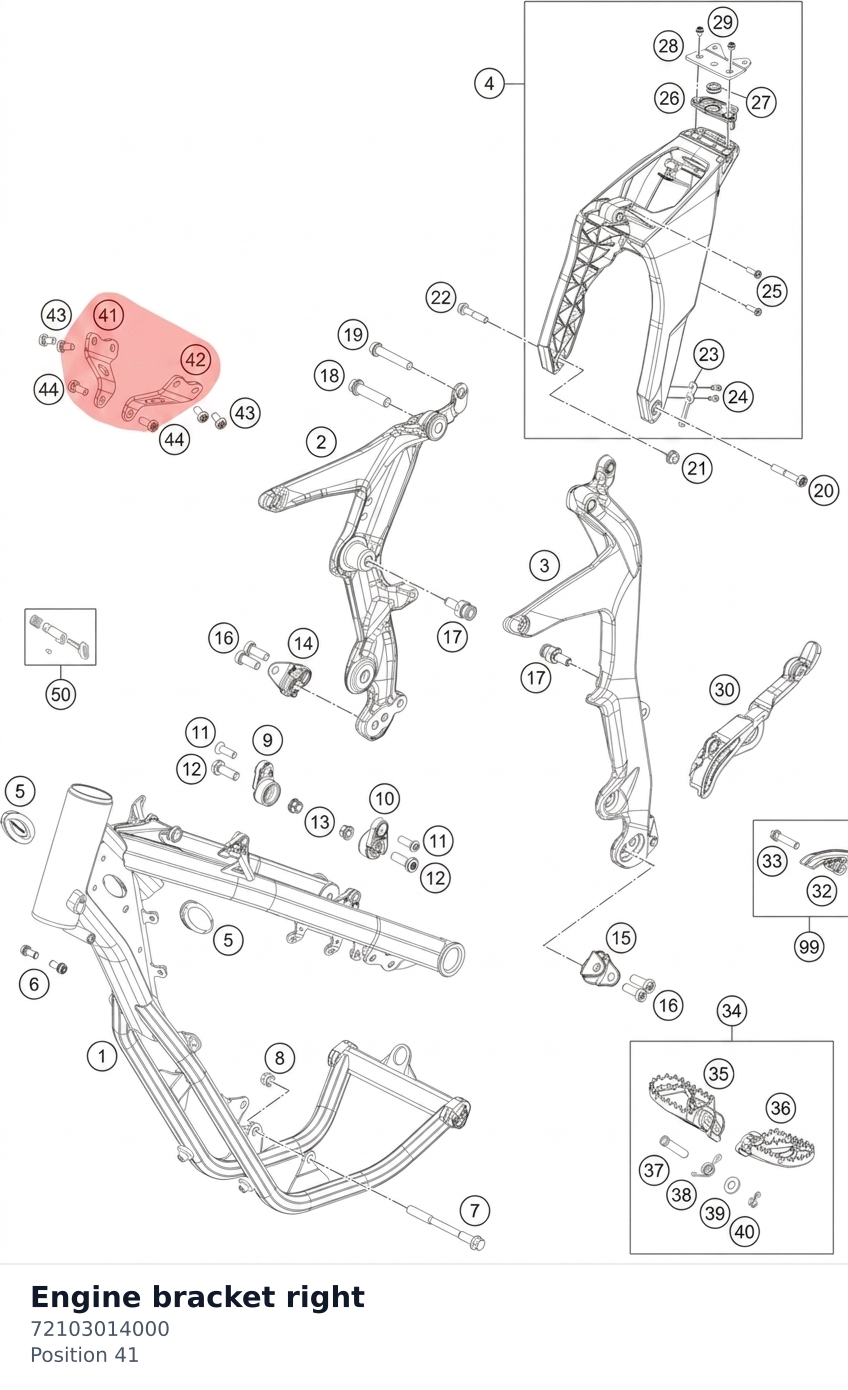 Diagram preview: Engine bracket right (72103014000)