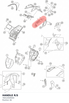Diagram preview: HANDLE R/S (76012009000)