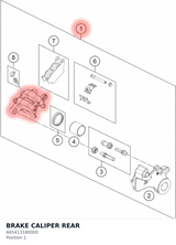 Diagram preview: BRAKE CALIPER REAR (A65413180000)