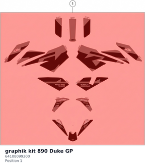 Diagram preview: graphik kit 890 Duke GP (64108099200)