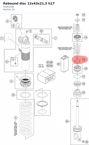 Diagram preview: Rebound disc 12x43x21,5 h17 (50181208)