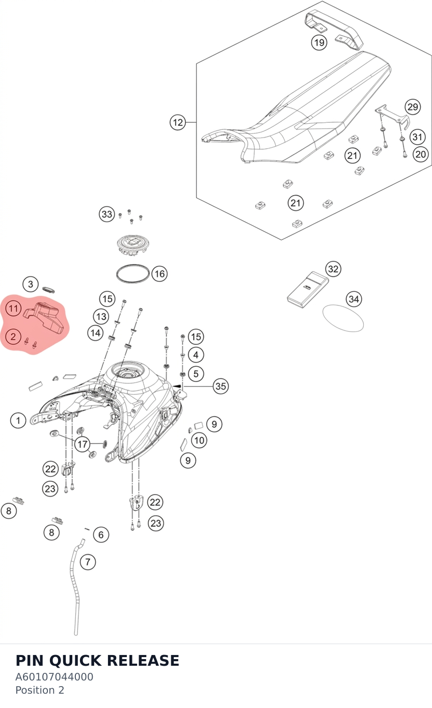 Diagram preview: PIN QUICK RELEASE (A60107044000)