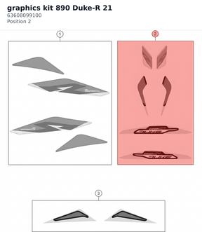 Diagram preview: graphics kit 890 Duke-R 21 (63608099100)