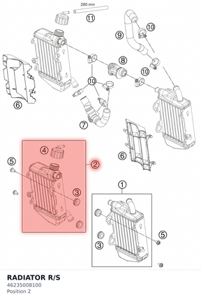 Diagram preview: RADIATOR R/S (46235008100)