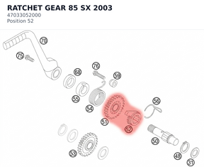 Diagram preview: RATCHET GEAR 85 SX        2003 (47033052000)