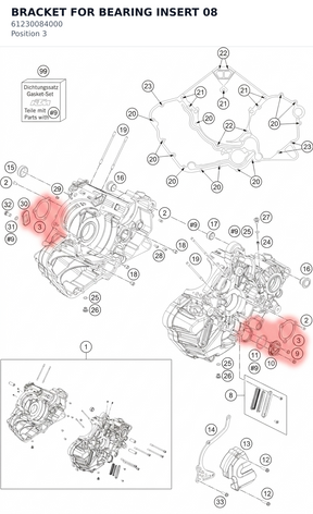 Diagram preview: BRACKET FOR BEARING INSERT  08 (61230084000)