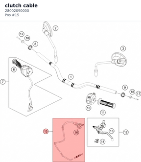 Diagram preview: clutch cable (28002090000)