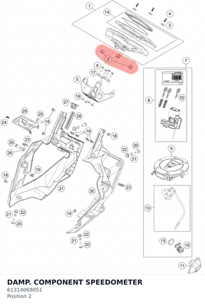 Diagram preview: DAMP. COMPONENT SPEEDOMETER (61314069051)