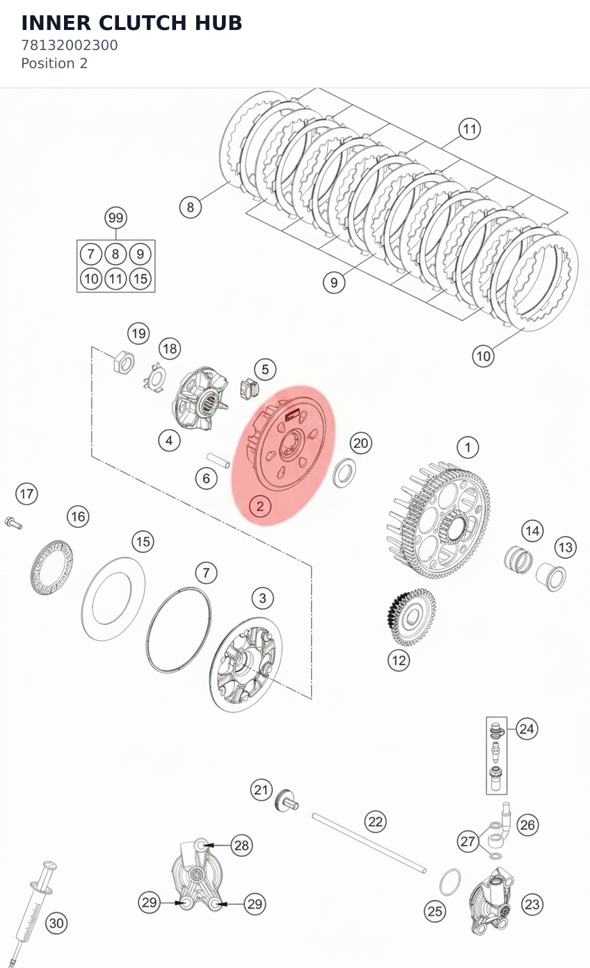 Diagram preview: INNER CLUTCH HUB (78132002300)