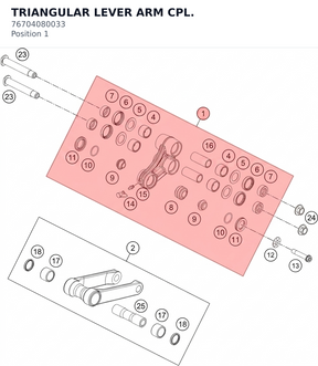 Diagram preview: TRIANGULAR LEVER ARM CPL. (76704080033)