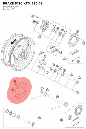 Diagram preview: BRAKE DISC  KTM 690         08 (69010060000)