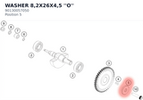 Diagram preview: WASHER 8,2X26X4,5 ''O'' (90130057050)