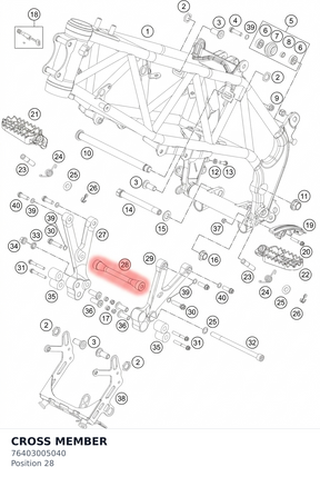 Diagram preview: CROSS MEMBER (76403005040)