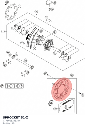 Diagram preview: SPROCKET 51-Z (7771015105104)