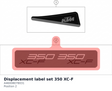 Diagram preview: Displacement label set 350 XC-F (A46008078031)