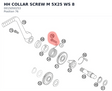Diagram preview: HH COLLAR SCREW M 5X25    WS 8 (0015050253)